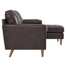June Leather Apartment Sectional Sofa