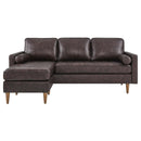 June Leather Apartment Sectional Sofa