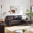 June Leather Apartment Sectional Sofa