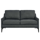 Justin Upholstered Fabric Loveseat