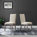 Sophie French Vintage Tufted Fabric Dining Side Chairs Set of 2