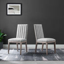 Sophie French Vintage Tufted Fabric Dining Side Chairs Set of 2