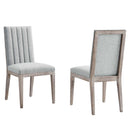 Sophie French Vintage Tufted Fabric Dining Side Chairs Set of 2