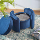 Scarlet Upholstered Performance Velvet Ottoman