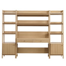 Raul 3-Piece Wood Office Desk and Bookshelf