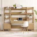 Raul 3-Piece Wood Office Desk and Bookshelf