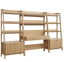 Raul 3-Piece Wood Office Desk and Bookshelf