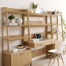Raul 3-Piece Wood Office Desk and Bookshelf
