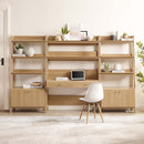 Raul 3-Piece Wood Office Desk and Bookshelf