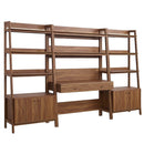 Raul 3-Piece Wood Office Desk and Bookshelf