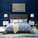 Brianna Tufted Button Upholstered Fabric Platform Bed